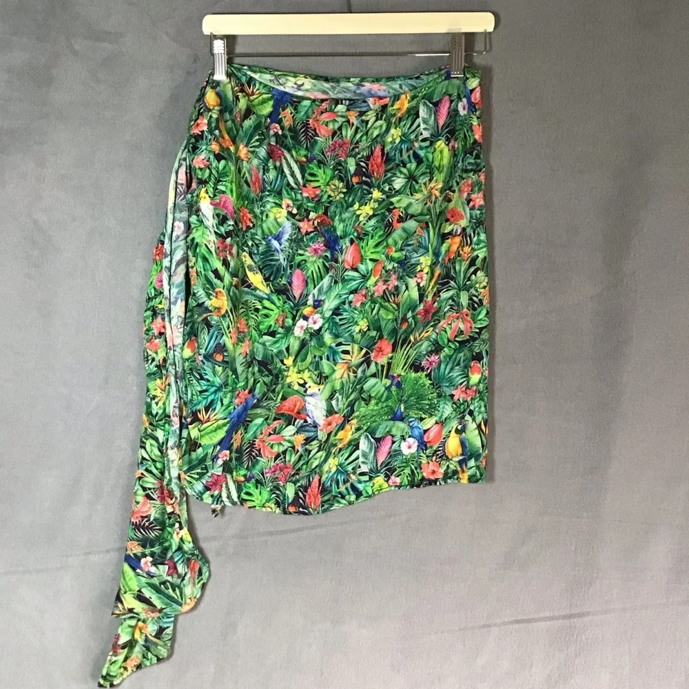 WEWOREWHAT Tropical Multi Wrap Mini Skirt Sarong COVERUP OS VACATION RESORT